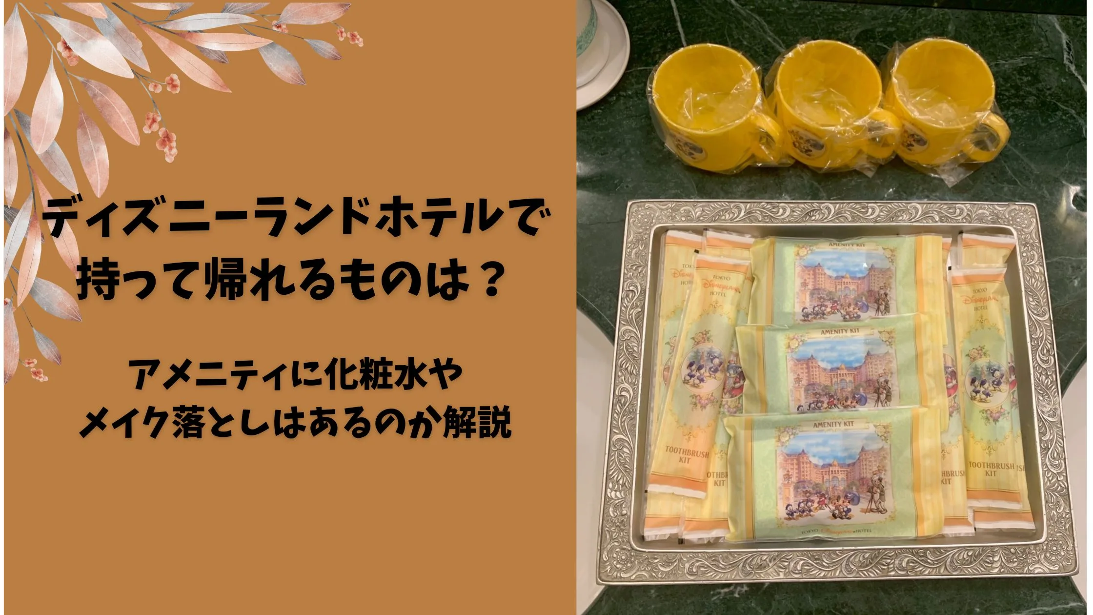 「ディズニーランドホテルで持って帰れるものは？アメニティに化粧水やメイク落としはあるのか解説」のアイキャッチ画像